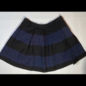 horizontal striped mini high waisted skirt
